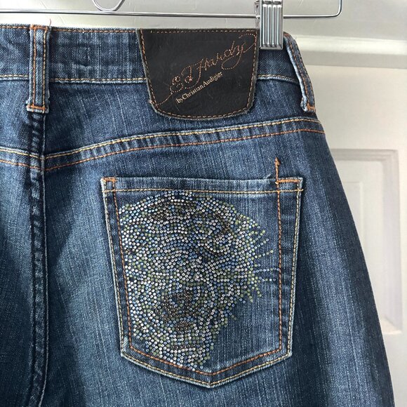 Ed Hardy by Christian Audigier Bootcut Jeans Rhinestone Tiger Pockets Size 29 - Picture 1 of 16